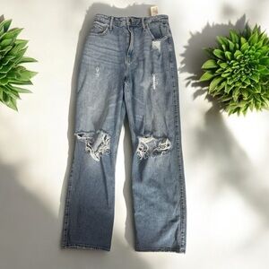 Hollister High Rise Distressed Blue Jeans